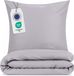 Blumtal Housse de couette Microfibre Nova - Housse de couette Jumeau 155 x 200 cm - 2 x Taie d'oreiller 80 x 80 cm - Gris