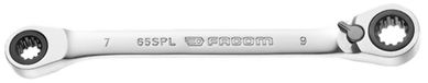Facom ringratelsleutel 15° gebogen, spline profiel 8x10