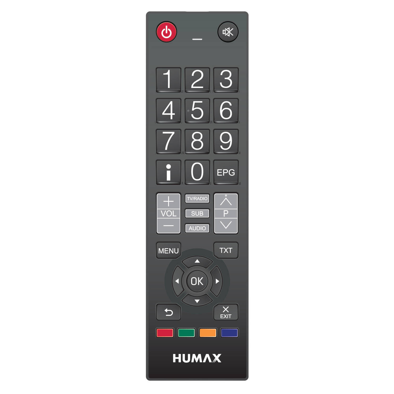 Humax humax rcu 398bf28-3 afstandsbediening humax irhd-5550c & irhd-5500c