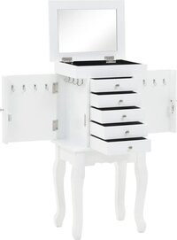 vidaXL Sieradenkastje vrijstaand wit - 27 x 57 cm