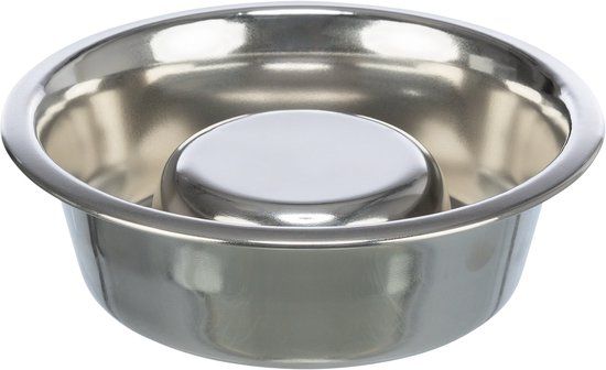 Trixie Slow Feeding Voerbak Hond RVS 1.5 ltr 24 cm