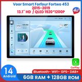 Merkloos Awesafe 13.1 Inch Autoradio 6GB+128GB - Geschikt Voor Smart Forfour Fortwo 453 2015 t/m 2019 - QLED 1920*1200P - Radio scherm met Navigatie GPS - 8 Kern V1PRO - Draadloos Apple Carplay & Android Auto - Ondersteuning invoegen 4G SIM - WIFI & Bluetooth