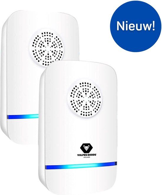 Vulpes Goods Ultrasone Muizenverjager PRO - 8-in-1 Ongedierte Verjager - Wit - 2 Pack