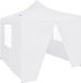 vidaXL Partytent met 4 zijwanden inklapbaar 3x3 m staal wit