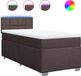 vidaXL Boxspring met matras stof donkerbruin 80x200 cm