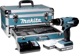 Makita HP488D009 18 Volt accu klopboormachine met 2x accu's en lader in alu koffer met bits en borenset