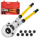 VEVOR Krimptang U16, U20, U25, U32, TH16, TH20, TH26, TH32 mm, druktang 6 T drukkracht, krimptang met 360° draaibare kop en ergonomische handgreep