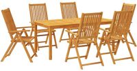 vidaXL 7-delige tuinset, 180x90x75 cm, massief acaciahout