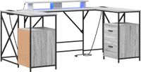 vidaXL Bureau Grijs Sonoma Bewerkt Hout 182 x 101 x 87,5 cm