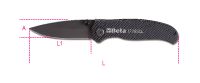 Beta 1778SCL - 017780089 Klapmes met zacht carbonachtige afwerking, gehard stalen lemmet. In etui