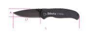Beta 1778SCL - 017780089 Klapmes met zacht carbonachtige afwerking, gehard stalen lemmet. In etui