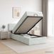 Prolenta Maison Exclusive Lit Ottoman exclusif, avec matelas et éclairage LED, gris clair, 90 x 190 cm, revêtement en velours
