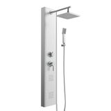 SCHÜTTE Tahiti Panneau de douche - avec mitigeur de douche - mitigeur mélangeur - 2 jets de massage - Acier inoxydable