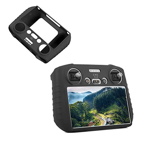 Fututech Beschermhoesje van siliconen voor DJI Mini 3 Pro RC, beschermhoes voor afstandsbediening met krasbestendig display, stofbescherming, antislip, accessoires drone (zwart)