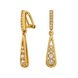 Traveller Clip Oorbellen - Oorclips Dames - Hangers - Verguld - Kristallen - Druppelvormig - 35x7mm - 157885