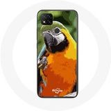 Maniacase Hoesje voor Xiaomi Redmi 9C Groen Oranje Papegaai Ara