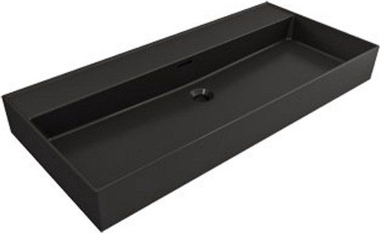 Plieger Kansas wastafel matzwart 100x45cm - zonder kraangaten