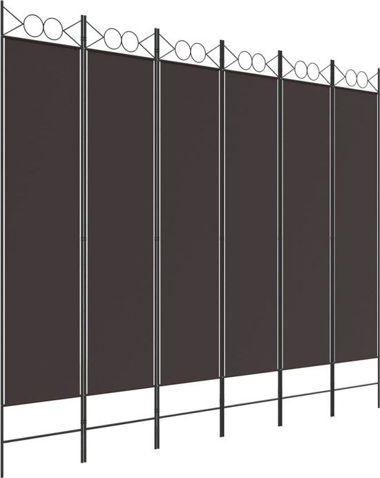 vidaXL Kamerscherm met 6 panelen - 240x200 cm - Stof - Bruin