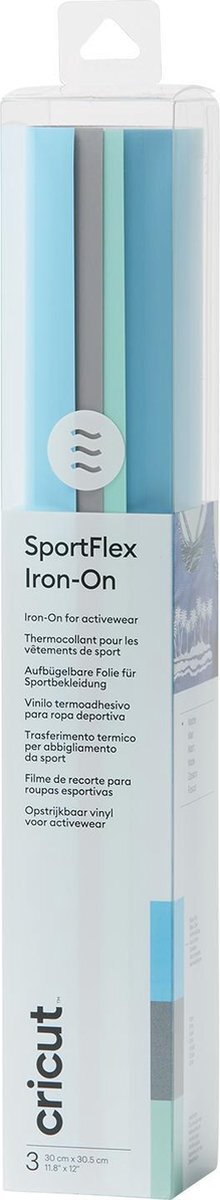 CRICUT SportFlex Iron-On Sampler 3-pak 11,20cm x 30cm Spa Dag