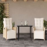 Maison Exclusive - Ensemble de jardin 3 pièces avec coin repas et coussins, beige, en polyrotin