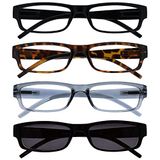 Leesbril Zwart Bruin Grijs Lezers Met Zwart UV400 Zon Lezer Waarde 4 Stuks Mannen Vrouwen RRRS32-1271 +2,50