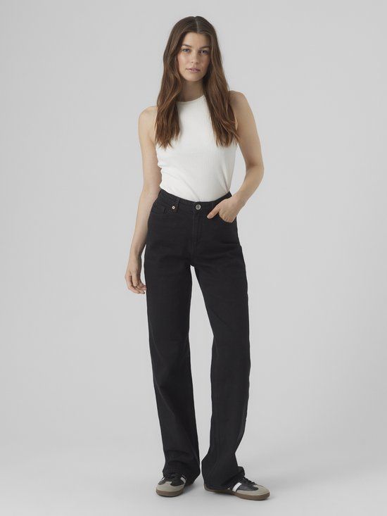 Vero Moda Tessa High Rise Wide Jeans - Black - W32/L32