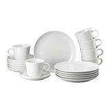 Thomas Cucina Bianca, wit, set 18-delig, ontbijtborden, combi-kopjes en schoteltjes, vaatwasser- en magnetronbestendig, eenvoudig design - esthetisch en functioneel