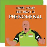 Darts MVG Darts Verjaardagskaarten voor Mannen Vrouwen - Fenomenale MVG - Happy Birthday Card voor Mama Papa Zus Broer Dochter Oom Tante, 145 mm x 145 mm Humor Sport Dart Verjaardag Wenskaarten