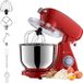 KitchenBrothers Keukenrobot - Keukenmachine - 6,2L Mengkom - 1800W - Keukenmixer - Aluminium - Rood
