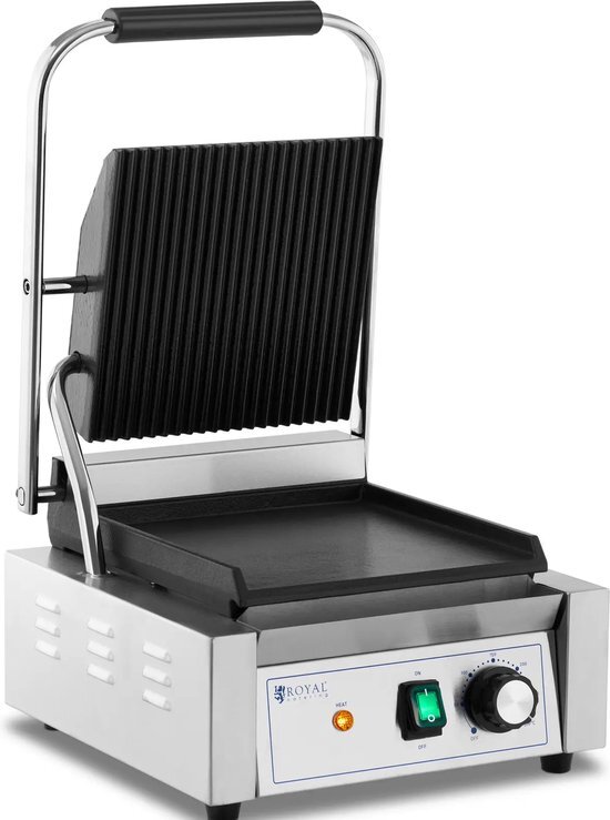 Royal Catering Contactgrill - Rainurée + Lisse - - 1800 W