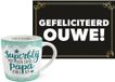 Bellatio Decorations Shoppartners Bv Verjaardag en vaderdag cadeau koffiemok - papa - met XXL size Gefeliciteerd Ouwe wenskaart - A5 formaat