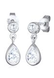 Elli - Oorbellen - Dames oor hanger elegant met zirkonia in 925 sterling zilver
