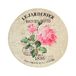Badtapijt crème met roze bloem