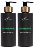 Splashbox Cosmetics Showergel Fresh Ginger 300 ml - gouden pomp - 2 stuks