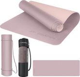 Wan GmbH Tapis de yoga antidérapant - Tapis de sport pour le fitness - Tapis de fitness pour le Pilates - Tapis de gymnastique pour le yoga 183 cm x 61 cm x 0,6 cm - Tapis d'entraînement avec sangle de transport et sac