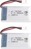 2 pièces batteries LiPo rechargeables, 3.7V, 500mAh, pour drones RC, quadricoptères, comme Syma X5, X5C, X5SC, X5SW, Cheerson CX-30W, Skytech M68, Wltoys F949