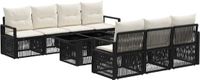 vidaXL Tuinbank Set 8 st Zwart en Crème Wit polyrattan