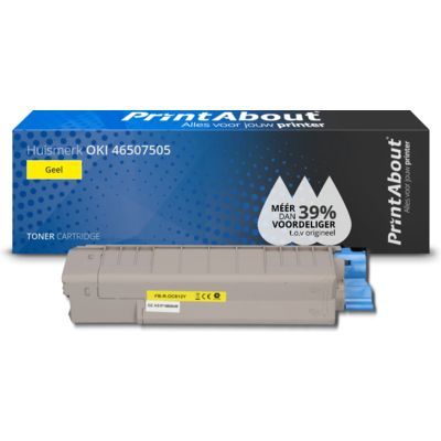 PrintAbout Huismerk Toner Geel voor OKI C612 - 6000 pagina's