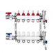 Latios Répartiteur de chauffage par le sol - Kit de distribution PEX à 5 groupes - Acier inoxydable