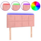 VidaXL Hoofdbord LED 90x5x78/88 cm Polyester Roze