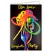 69-8122 Fluo-kaart, neontekst, goede verjaardag, spaghetti, pastafeest, met envelop, 12 x 17,5 cm, Italiaanse keuken, binnen, wit, om te schrijven, echte fluo-inkt, gemaakt en geproduceerd in