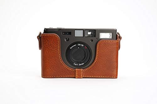 TP Original Handgemaakte echt lederen halve cameratas hoes voor Contax T3, Rufous