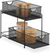 Relaxdays keuken organizer - 2 uitschuifbare manden - badkamerrek metaal - 32 x 19 x 35,5 cm - zwart