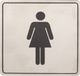 Oxloc Pictogram RVS 100x100 dames-wc