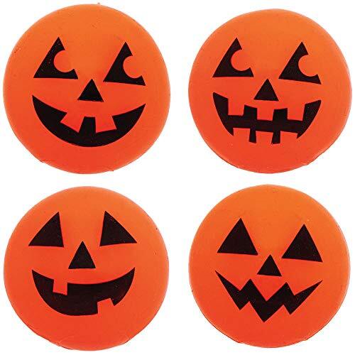 Baker Ross AX363 Pompoen Lichtgevende Stuiterballen Jet Balls - Pack Van 4, Halloween-Feestartikelen Voor Kinderen En Buitenspeelgoed