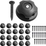 Bols Boutons de bâche boutons ronds - 20 pièces - crochets de bâche pour remorques - avec vis - filet de remorque - bouton en plastique - boutons de fixation - remorques automobiles
