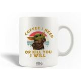 Maniacase Keramische mok Coffee Baby Yoda Star Wars Coffee I Need Or Kill You I Will