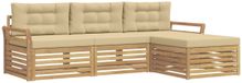vidaXL Outdoor Sofa Set 4 pc White and Beige