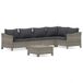 vidaXL 6-delige Loungeset met Kussens, Poly Rattan, Grijs