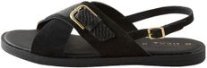 Next - Dames - Forever Comfort® sandalen met gespdetail, hielbandje en extra brede pasvorm - Zwart